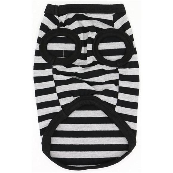 100% Cotton Striped Dog Shirts for Small Dogs Chihuahua Puppy Clothes Tank Vest - Picture 4 of 6